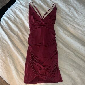 Elegant Burgundy Dress